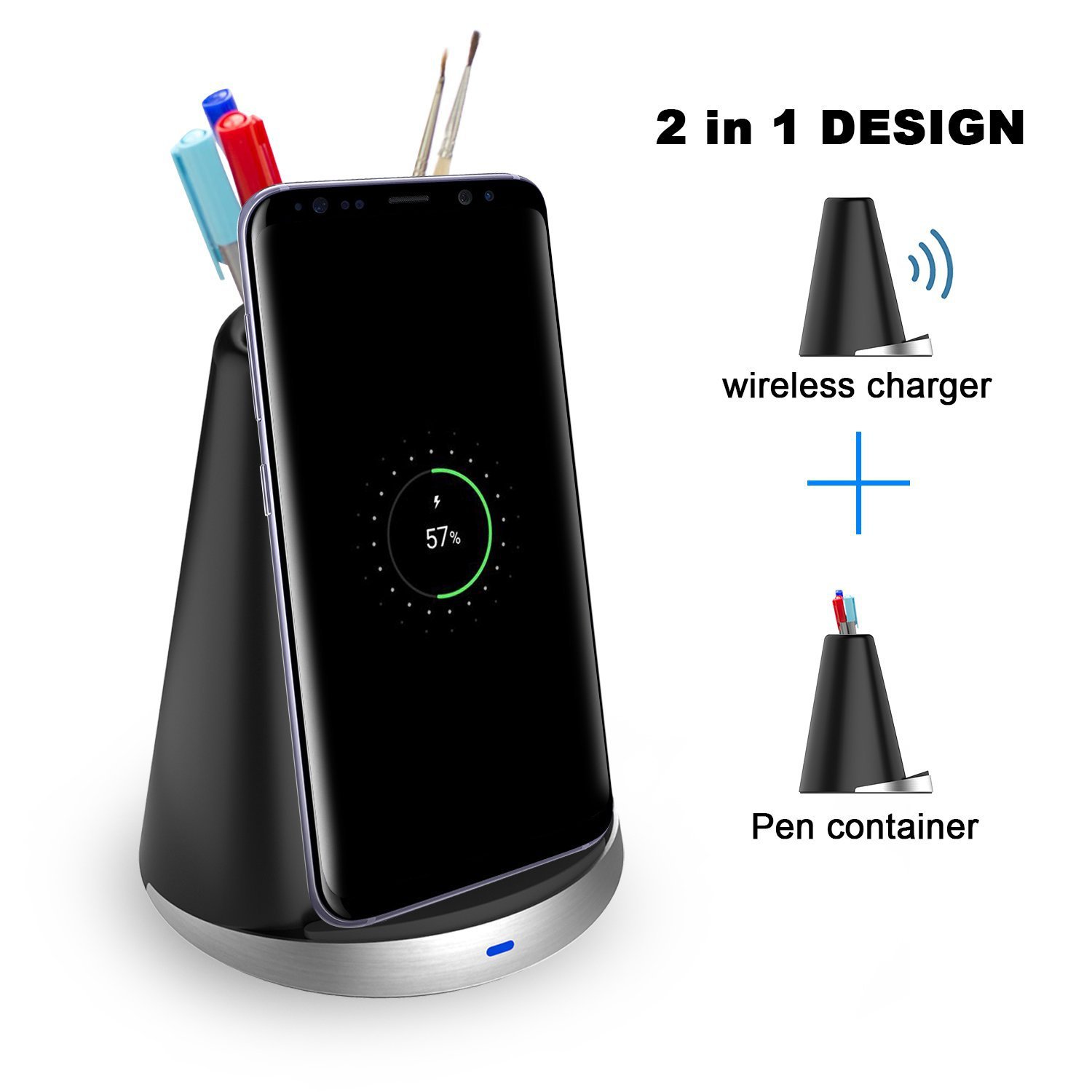 wireless charger with pen holder